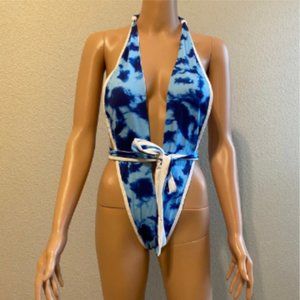 Women's deep V one piece swimsuit